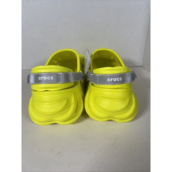 US 10 Crocs Echo Clogs Men's Yellow Acidity Comfort Reflective Strap Sandals NWT