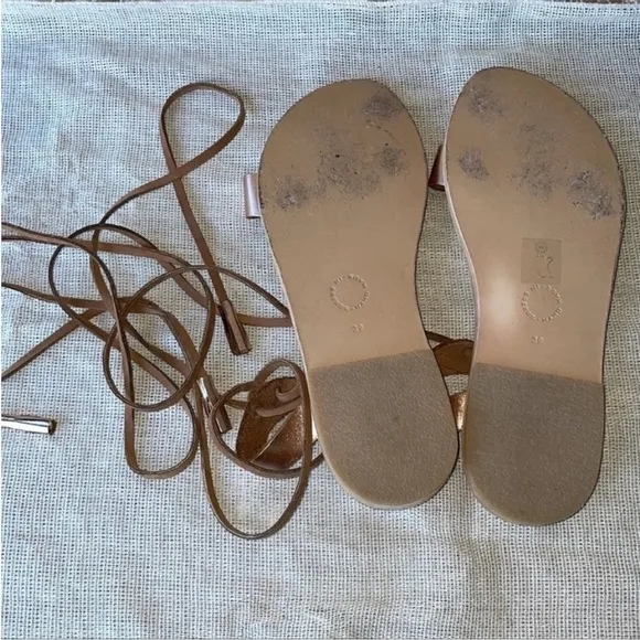 Vaila Gabriel Armanthia Gladiator sandals Anthropologie Rose Gold Size 39