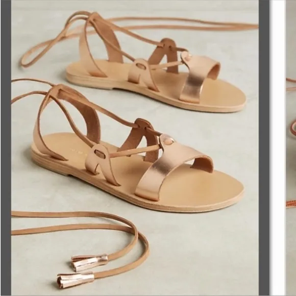 Vaila Gabriel Armanthia Gladiator sandals Anthropologie Rose Gold Size 39