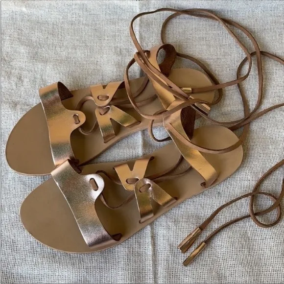 Vaila Gabriel Armanthia Gladiator sandals Anthropologie Rose Gold Size 39