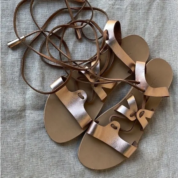 Vaila Gabriel Armanthia Gladiator sandals Anthropologie Rose Gold Size 39