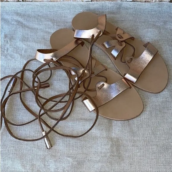 Vaila Gabriel Armanthia Gladiator sandals Anthropologie Rose Gold Size 39