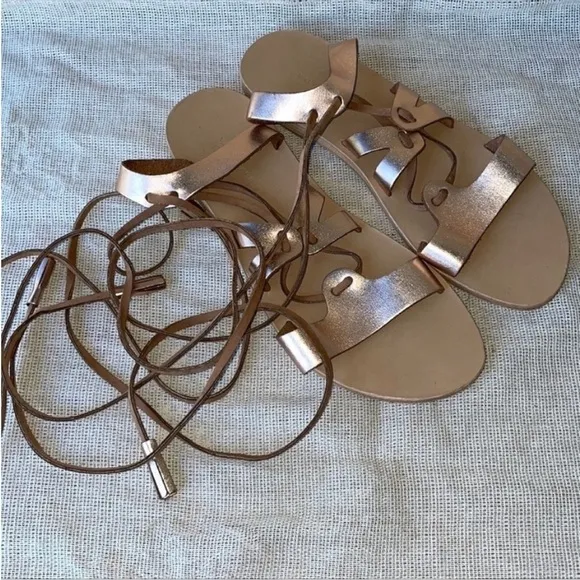 Vaila Gabriel Armanthia Gladiator sandals Anthropologie Rose Gold Size 39
