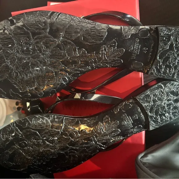 Valentino Red and Black Sandals