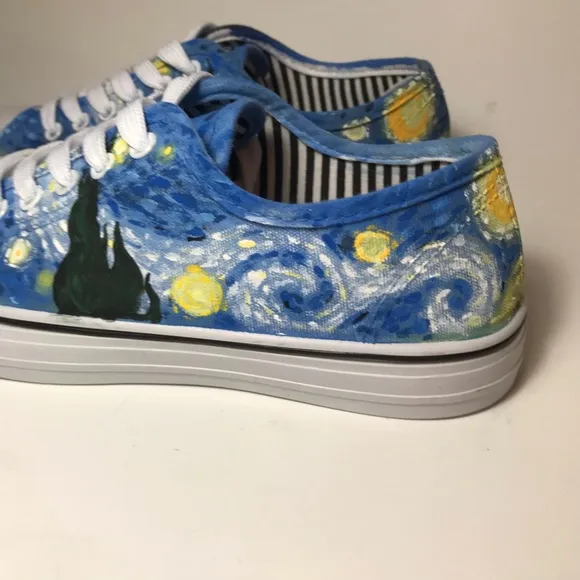 Van Gogh 'Starry Night' Hand Painted OOAK Shoes- 8