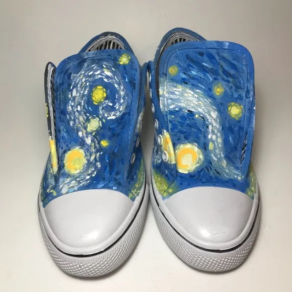 Van Gogh 'Starry Night' Hand Painted OOAK Shoes- 8