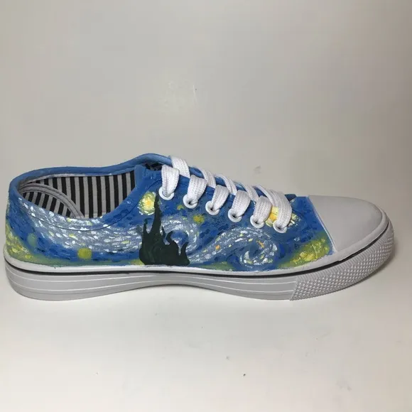 Van Gogh 'Starry Night' Hand Painted OOAK Shoes- 8