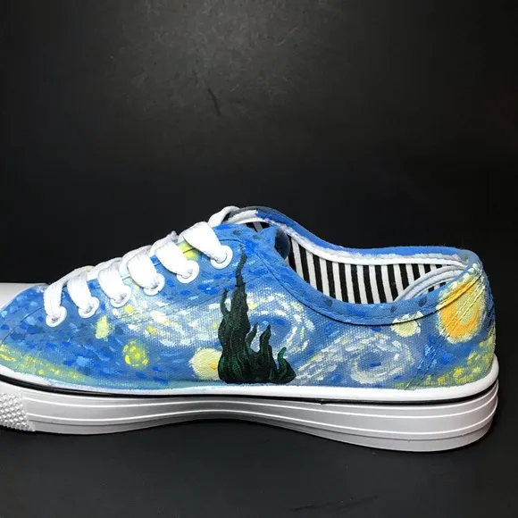 Van Gogh’s ‘Starry Night’ Custom Painted Shoes 6.5
