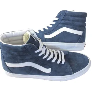 Vans Men's Sk8-Hi Pig Suede Vintage Indigo Blue White Skate shoes Size 13 NIB
