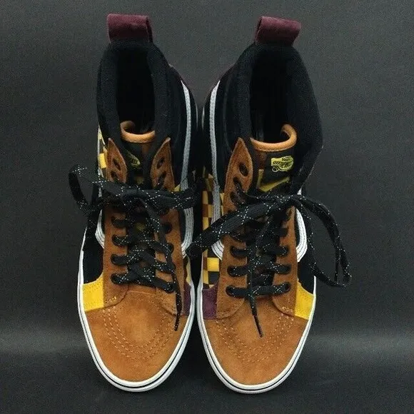 Vans OTW-HEIQ Eco Dry Dupont-Men's Sz 10-Black/Maroon/Brown Hi-Top Shoes- 721356