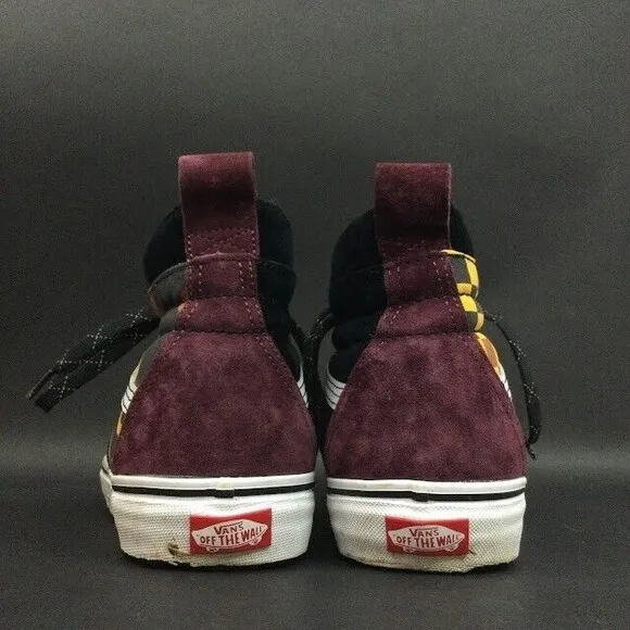 Vans OTW-HEIQ Eco Dry Dupont-Men's Sz 10-Black/Maroon/Brown Hi-Top Shoes- 721356