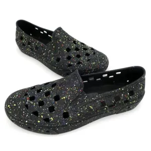 Vans Slip-On Trk Paint Splatter Black Water Beach Skate Shoes Mens 8 Women's 9.5