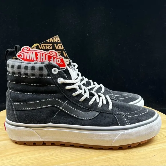 Vans Sneakers Mens 7 Gray Sk8-Hi MTE-1 Plaid Ultra Cush Water Repellent Suede
