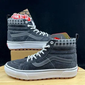 Vans Sneakers Mens 7 Gray Sk8-Hi MTE-1 Plaid Ultra Cush Water Repellent Suede