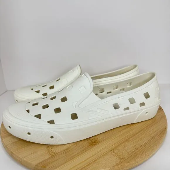 Vans UA Slip-On Mule TRK White Rubber Casual Low Water Shoes Size 12 NEW