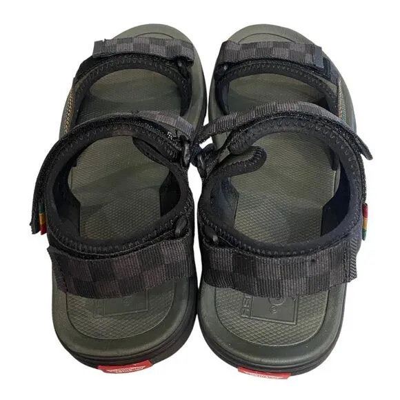 VANS Ultrarange Tri-Lock Men's Rasta Forest Night / Black Sandals with Box 8