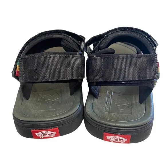 VANS Ultrarange Tri-Lock Men's Rasta Forest Night / Black Sandals with Box 8