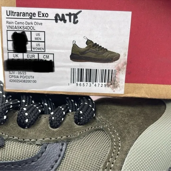 Vans WMNS Olive Green Sneakers Ultrarange ExoRain Camo Dark OliveVN0A5KS4DOL