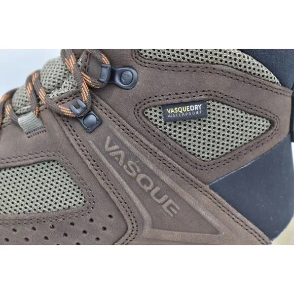 Vasque Mens Size 11 Breeze Dry Waterproof Java Nubuck Mid Hiking Boots Shoes