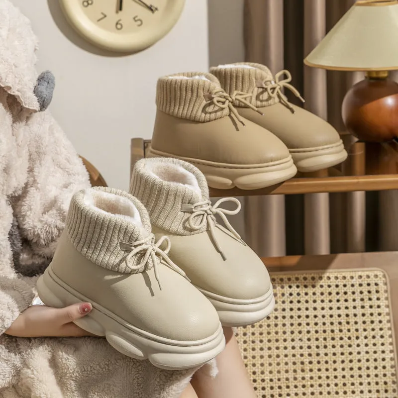 Velvet Insulated High-Top Cotton-Padded Shoes for Women - Autumn/Winter