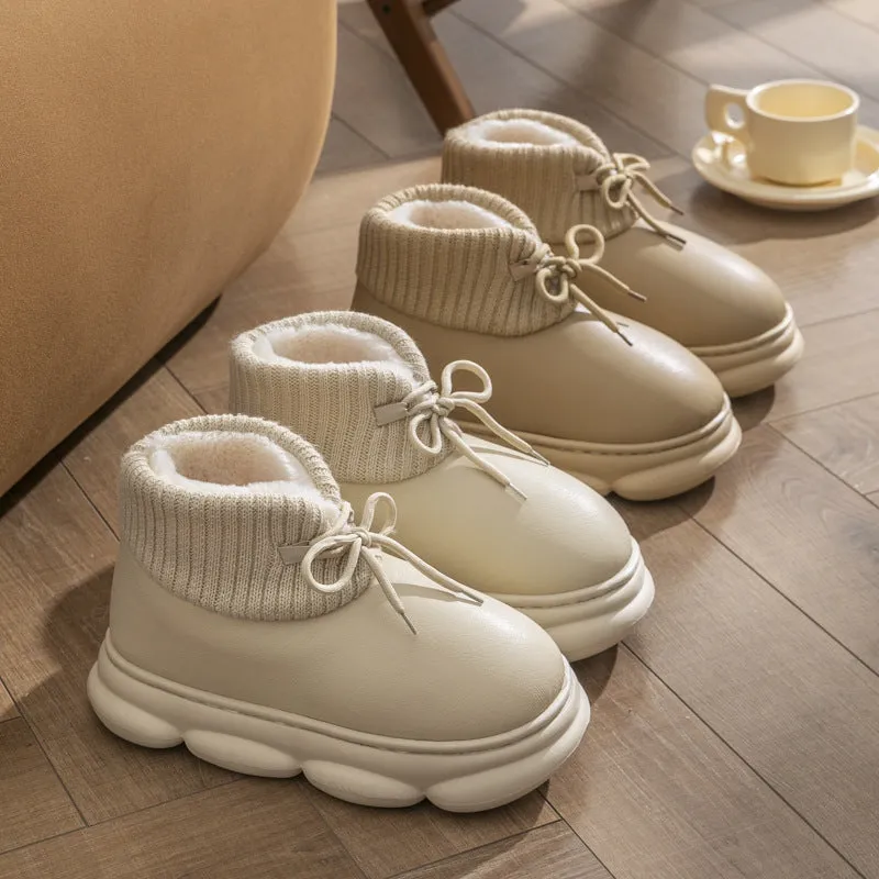 Velvet Insulated High-Top Cotton-Padded Shoes for Women - Autumn/Winter