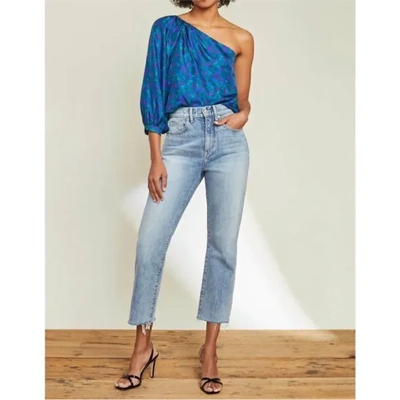 VERONICA BEARD Carly Kick Flare Rigid High Rise Crop Jeans in Pebble Stone