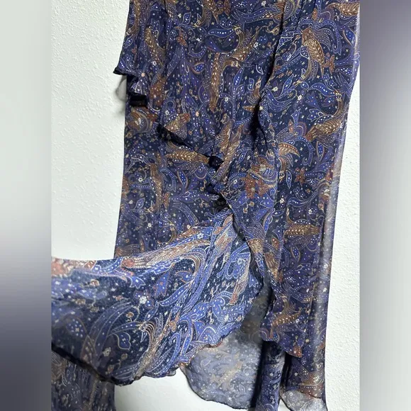 Veronica Beard Flowy Silk Skirt 🤎💙