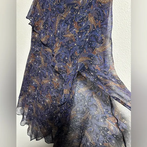 Veronica Beard Flowy Silk Skirt 🤎💙