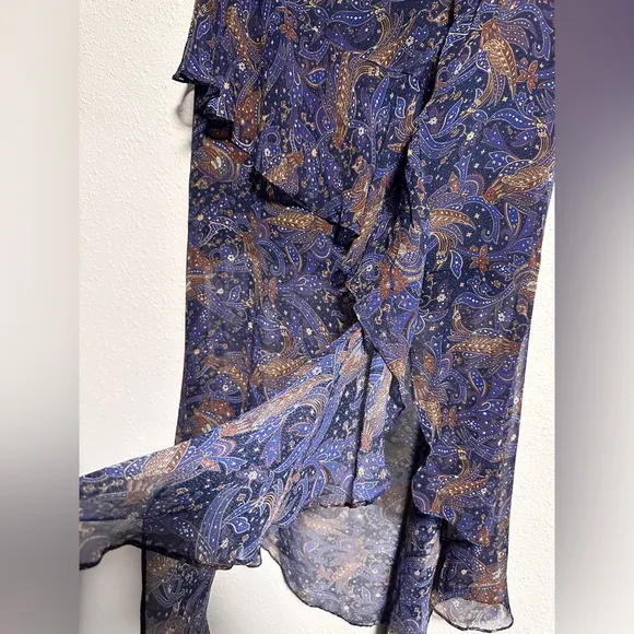 Veronica Beard Flowy Silk Skirt 🤎💙