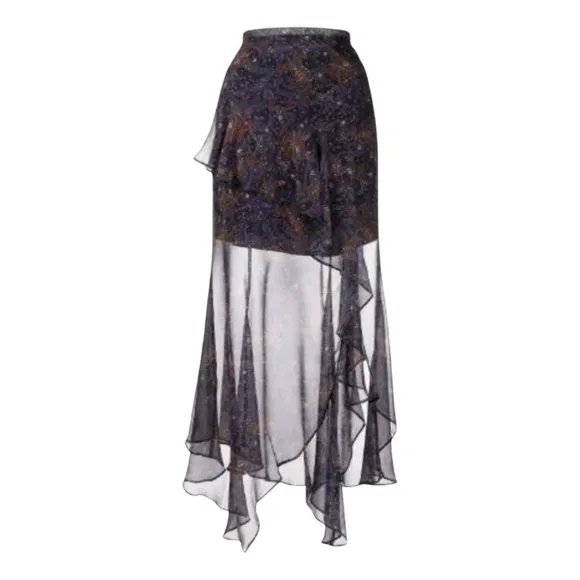 Veronica Beard Flowy Silk Skirt 🤎💙