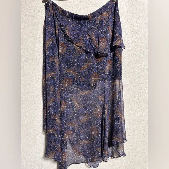 Veronica Beard Flowy Silk Skirt 🤎💙