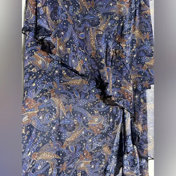 Veronica Beard Flowy Silk Skirt 🤎💙