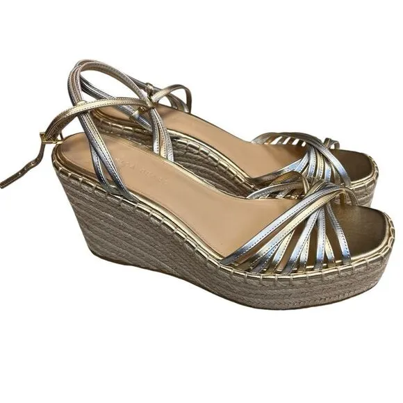 Veronica Beard Ravina platform wedge leather sandals size 11