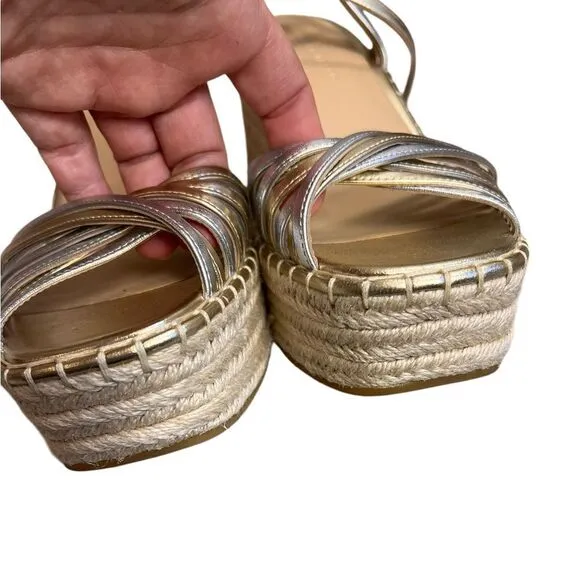 Veronica Beard Ravina platform wedge leather sandals size 11