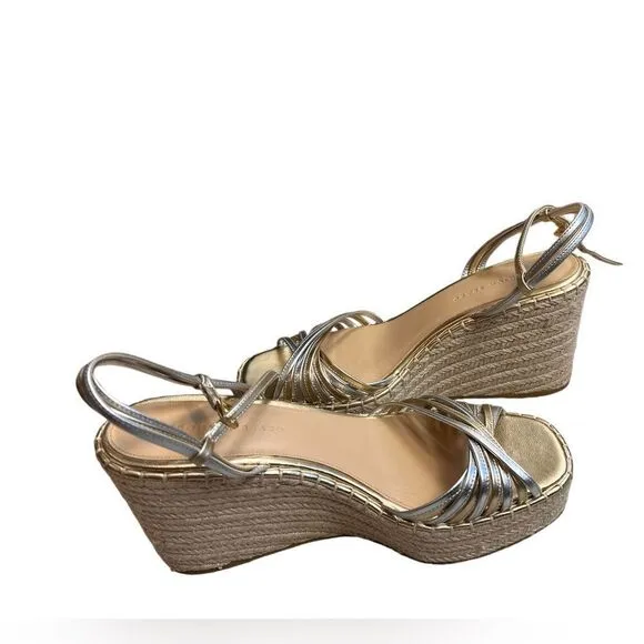 Veronica Beard Ravina platform wedge leather sandals size 11