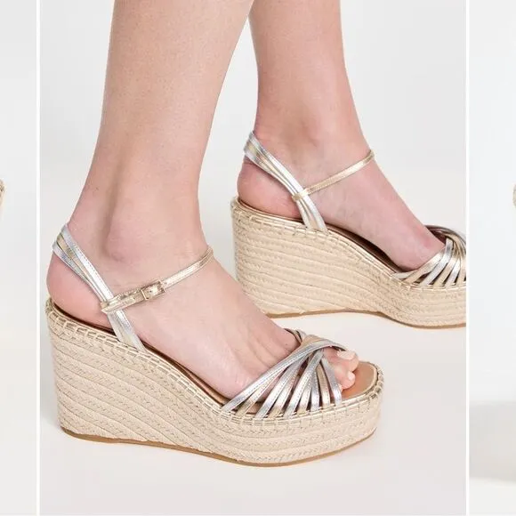 Veronica Beard Ravina platform wedge leather sandals size 11