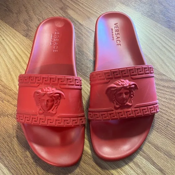 Versace Red Women's Slide Sandals