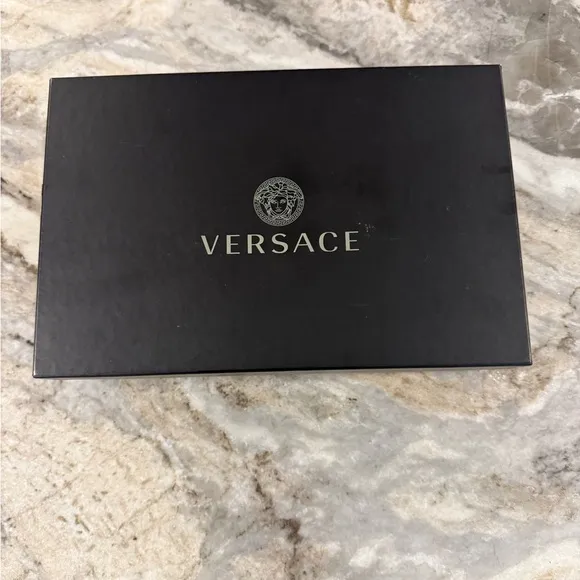 Versace Women's Black and Yellow Slide Sandals