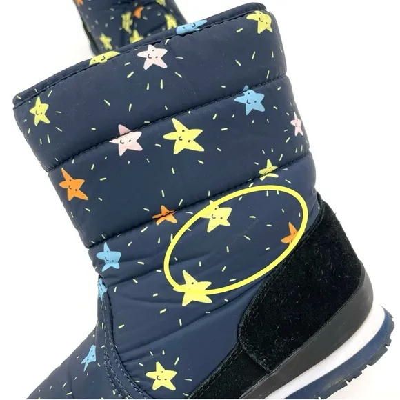 VGUC Rubber Duck Thermal Flash Stars Snow Boots in Navy Blue 4.5