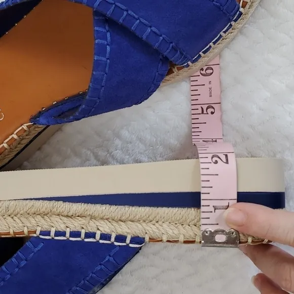 Vince Camuto Belisnda Leather Crossband Slide Platform Sandles Size 8W