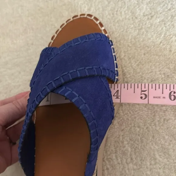 Vince Camuto Belisnda Leather Crossband Slide Platform Sandles Size 8W