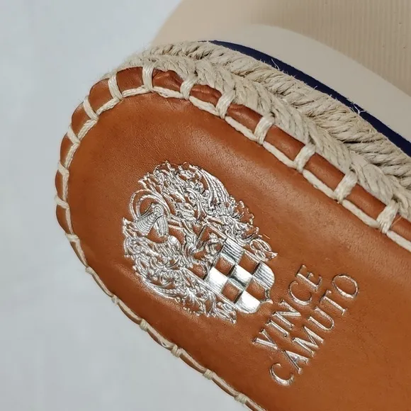 Vince Camuto Belisnda Leather Crossband Slide Platform Sandles Size 8W