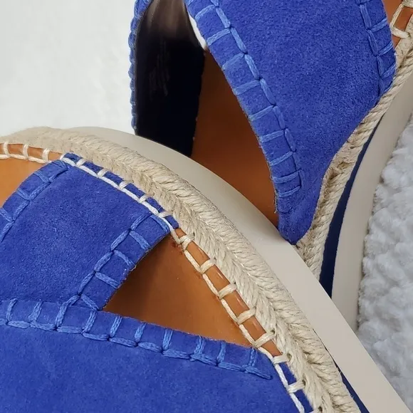 Vince Camuto Belisnda Leather Crossband Slide Platform Sandles Size 8W