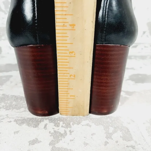 Vince Camuto Caseyl Black Leather Heeled Tall Boots M371