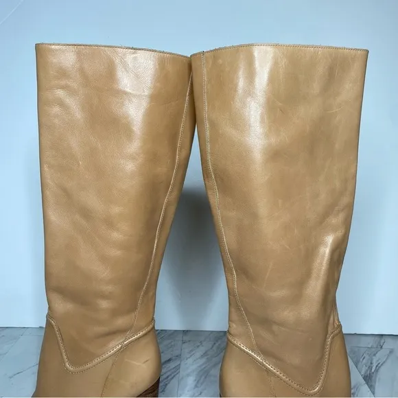 Vince Camuto Evangee Tan Leather Heeled Tall Boot 8 1/2 M