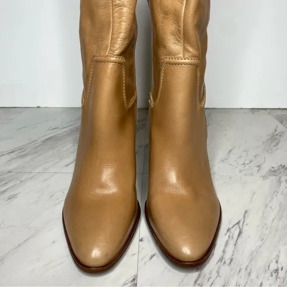 Vince Camuto Evangee Tan Leather Heeled Tall Boot 8 1/2 M
