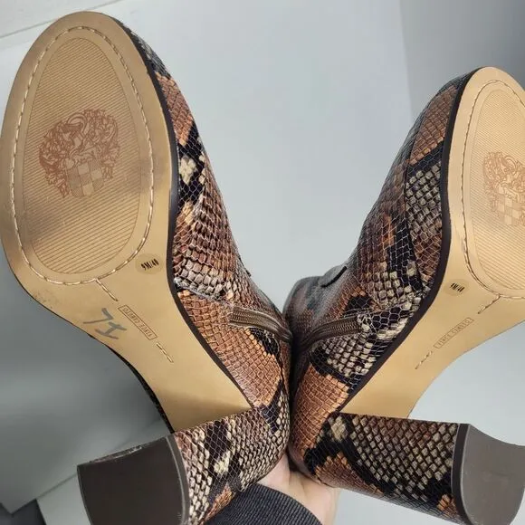 Vince Camuto Jesting Python Snakeskin Print Leather Platform Tall Boots size 9