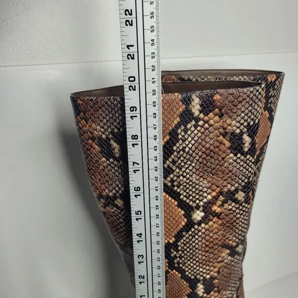 Vince Camuto Jesting Python Snakeskin Print Leather Platform Tall Boots size 9