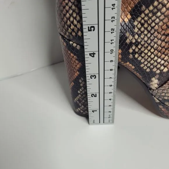 Vince Camuto Jesting Python Snakeskin Print Leather Platform Tall Boots size 9