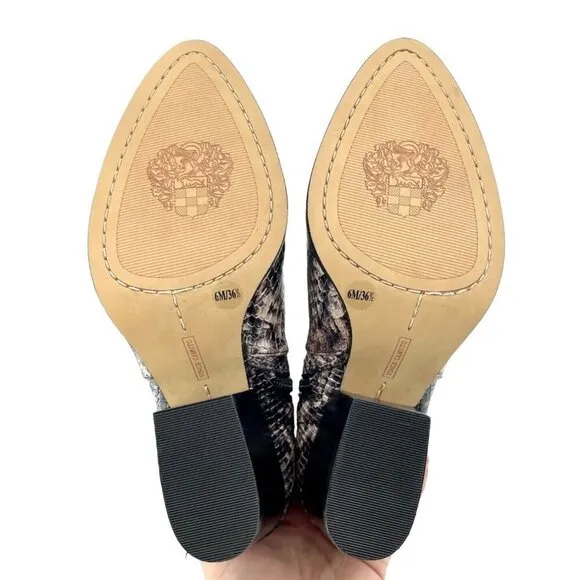 Vince Camuto Nestel Boots Snake Print Block Heel Knee High SZ 6 New